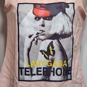 Classic Lady Gaga "Telephone" Lt. Pink No Sleeve Blouse